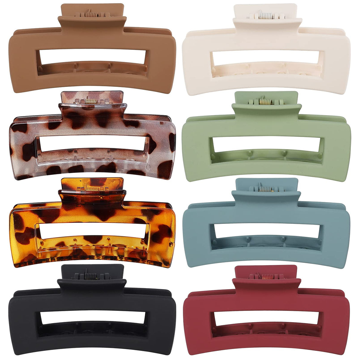 Mandydov large hair claw clip in khaki colour front view