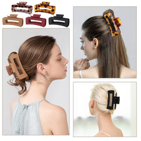 Mandydov large hair claw clip in red colour with packaging
