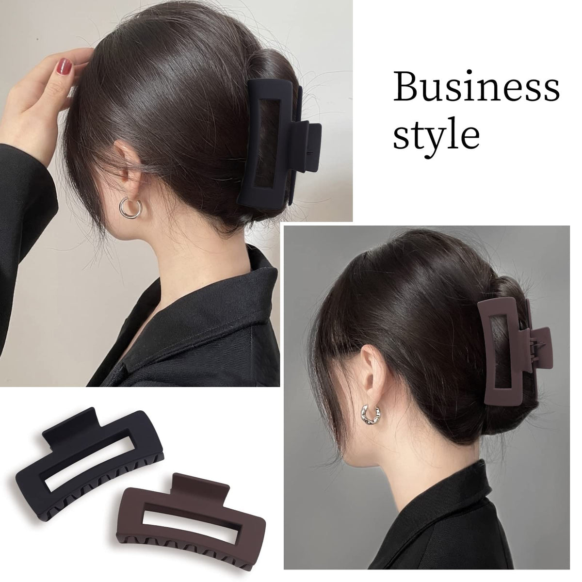 Mandydov Large Hair Claw Clip showing crossed shark teeth