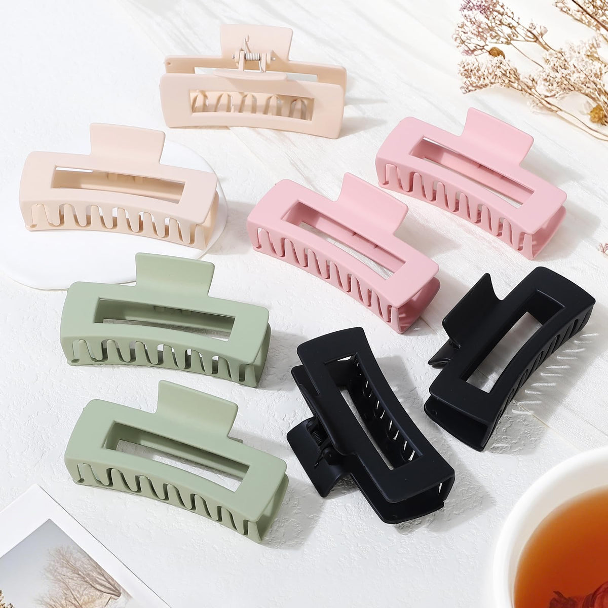Mandydov large hair claw clip showing crossed shark teeth design