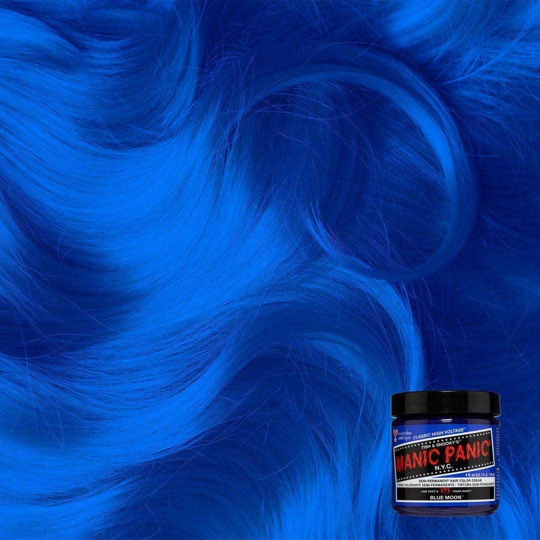 MANIC PANIC Blue Moon hair dye packaging and instructions