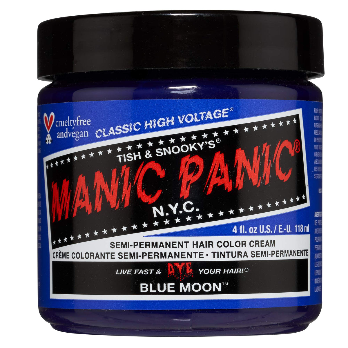 MANIC PANIC Classic Blue Moon Semi Permanent Hair Colour 4oz front view