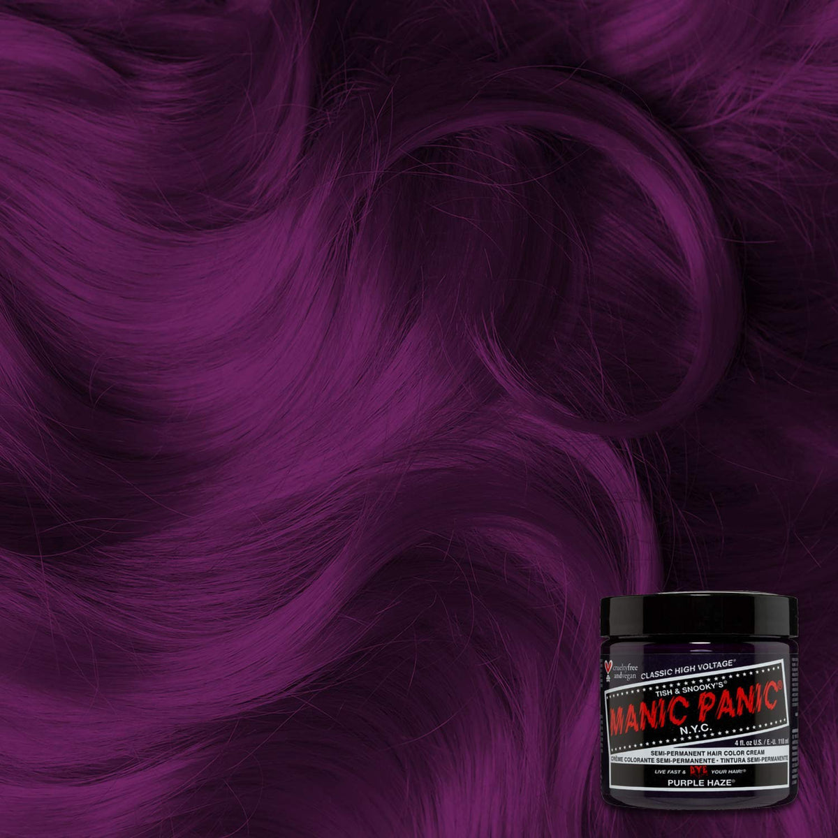 MANIC PANIC Classic Purple Haze hair colour application on hair