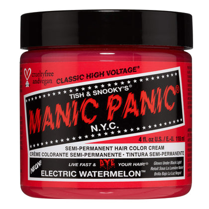 MANIC PANIC Electric Watermelon hair dye front view, 4oz tub
