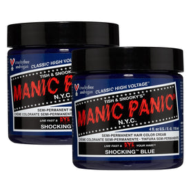 MANIC PANIC Shocking Blue Semi Permanent Hair Colour front view