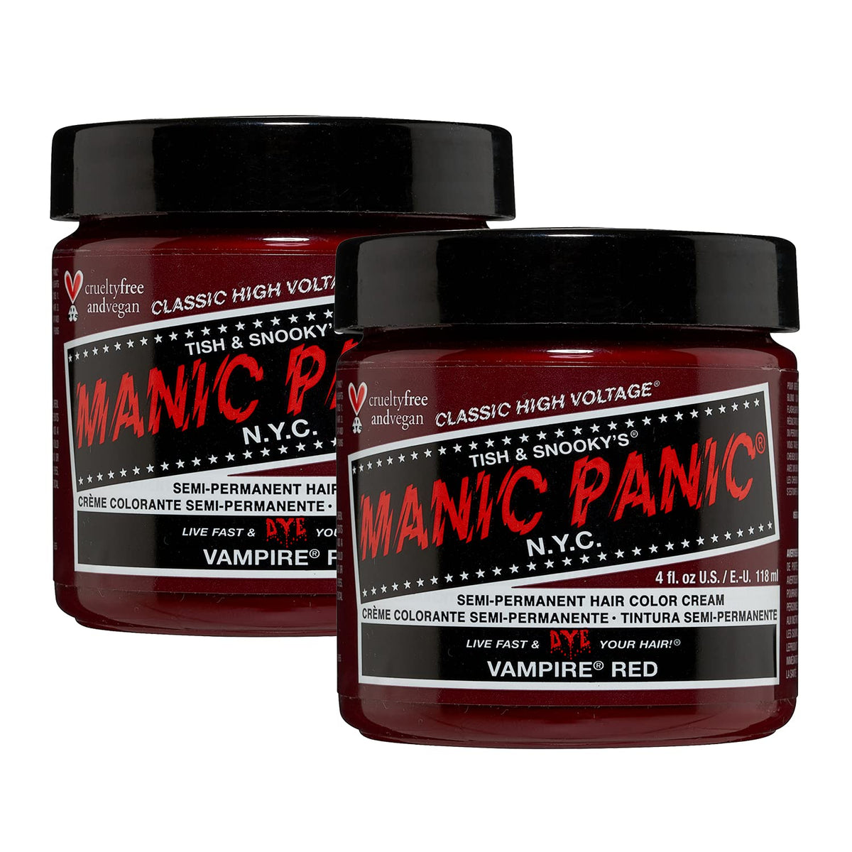 MANIC PANIC Vampire Red Semi Permanent Hair Colour 4oz front view