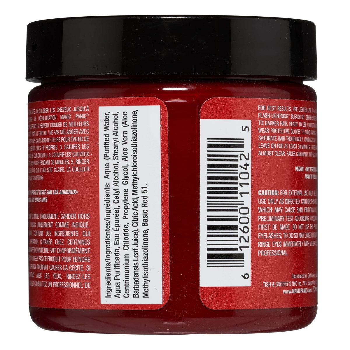 MANIC PANIC Vampire's Kiss hair dye packaging with vibrant red colour