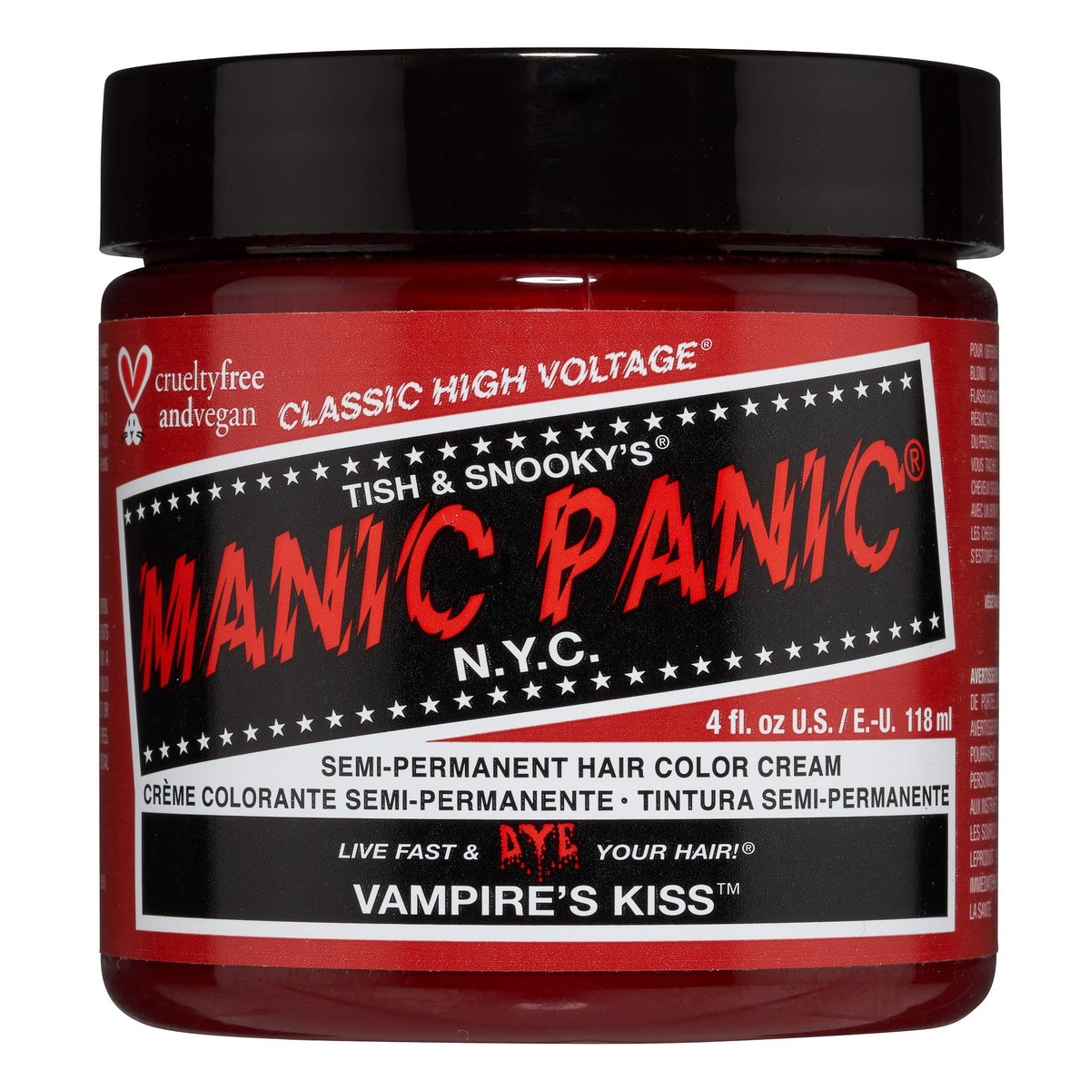 MANIC PANIC Vampire's Kiss semi-permanent hair colour 4oz front view