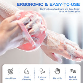 Manmihealth Soft Silicone Shower Brush with adhesive hook