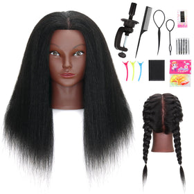 MannequeenHead 16-inch human hair mannequin head front view