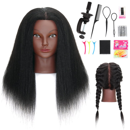 MannequeenHead 16-inch human hair mannequin head front view