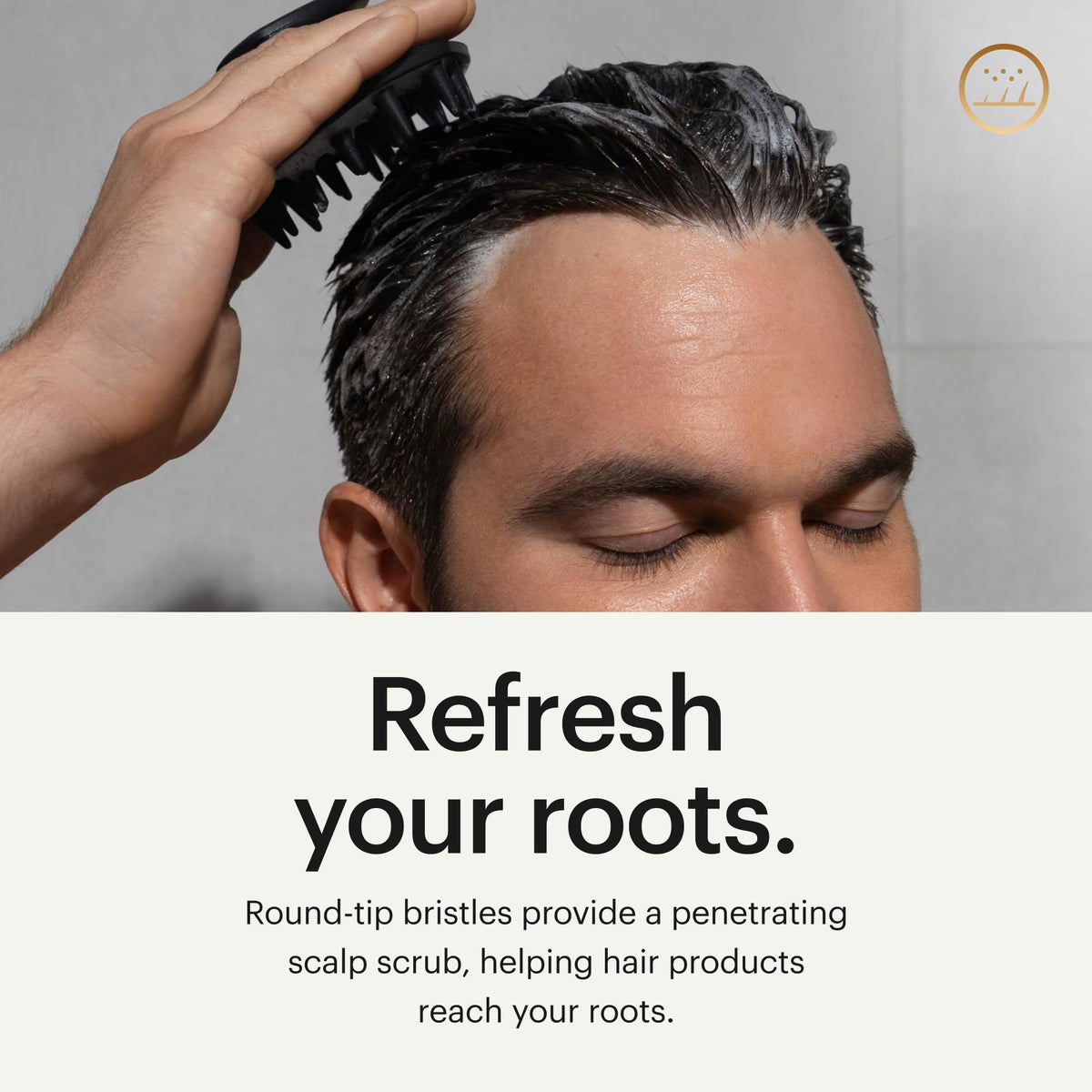 MANSCAPED Scalp Buffer with round-tip bristles close-up