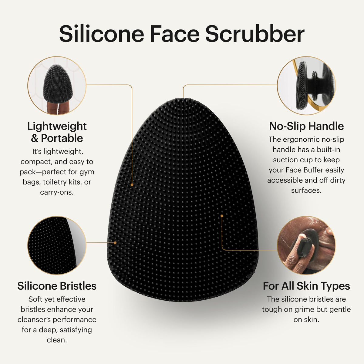 MANSCAPED The Face Buffer side view with no-slip handle