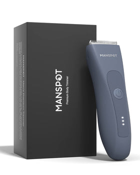 MANSPOT Groin & Body Hair Trimmer front view with ergonomic design