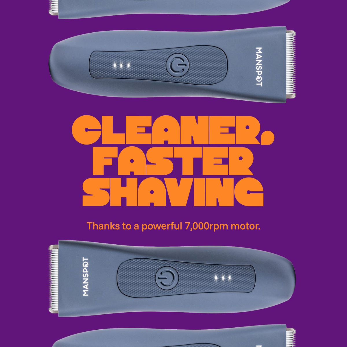 MANSPOT Groin & Body Hair Trimmer with guards for different lengths