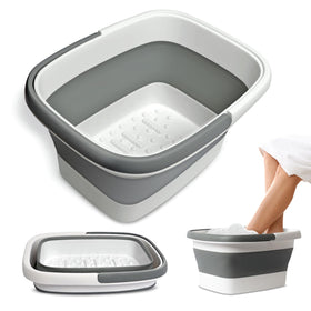 Mantello Collapsible Foot Bath Soaking Tub in white and grey
