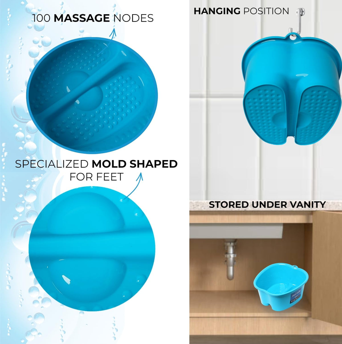 Mantello Foot Bath showing high walls and sturdy design