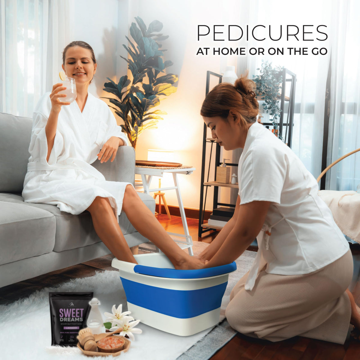 Mantello Foot Bath with carrying handle and spacious basin