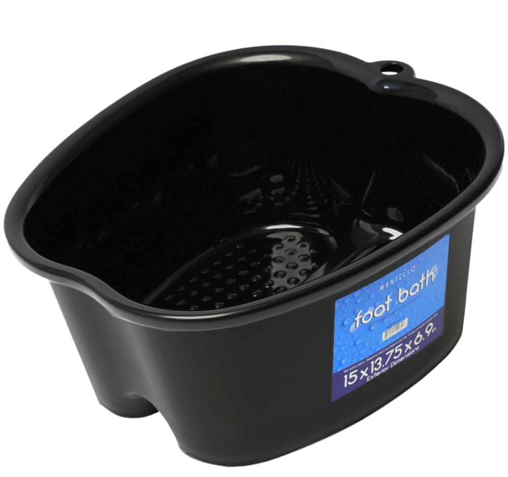 Mantello Foot Soaking Tub front view in black