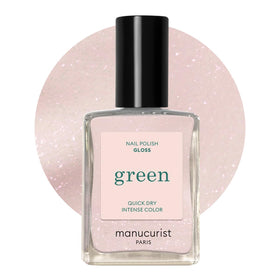 Manucurist Green Gloss Iridescent White Nail Polish front view