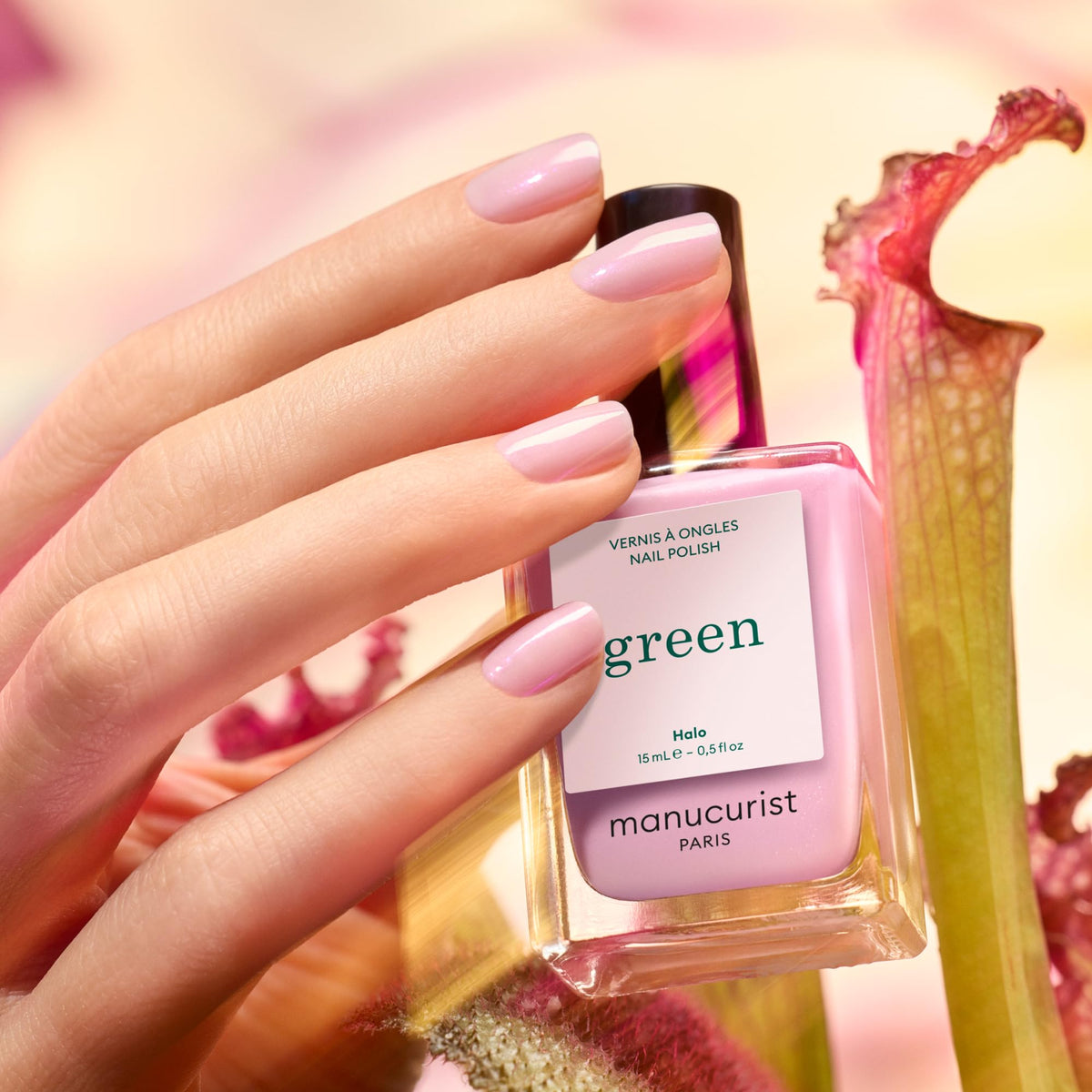 Manucurist Green Halo Nail Polish applied on nails