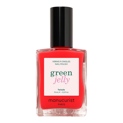 Manucurist Green Jelly Nail Polish Twizzle Bright Red front view