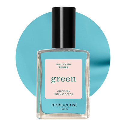 Manucurist Green Riviera Turquoise Blue Nail Polish front view