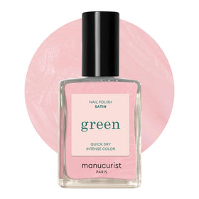 Manucurist Green Satin Pearly Pale Pink Nail Polish bottle front view