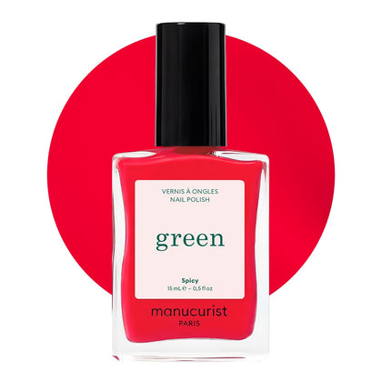 Manucurist Green Spicy Pop Red Nail Polish front view