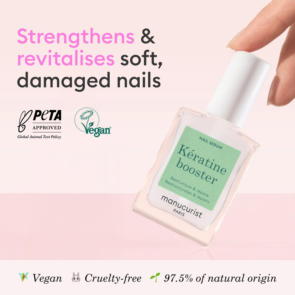 Manucurist Keratine support Nail Strengthener 50g brush applicator