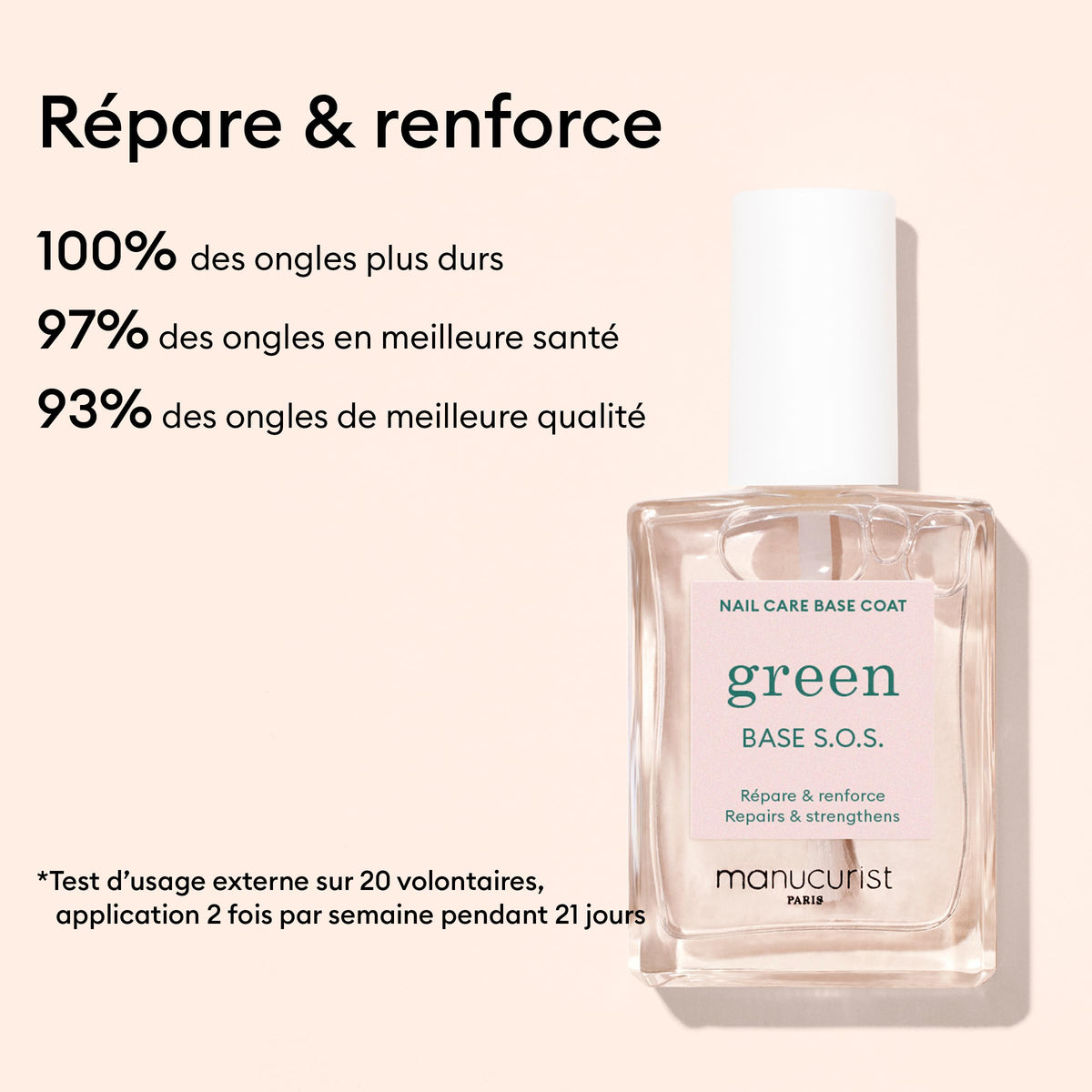 Manucurist S.O.S. Base Coat bottle with cap