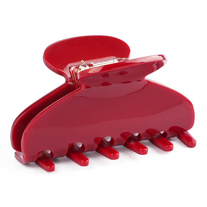 MAORULU Medium Acetate Hair Claw Clip in Cherry Red front view