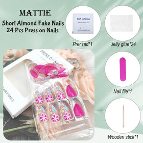 MAOTTIE Almond Fake Nails with a stylish background