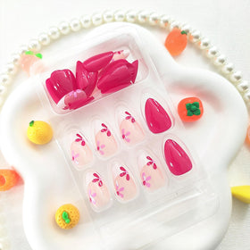 MAOTTIE Almond Press On Nails showing various sizes and jelly glue stickers