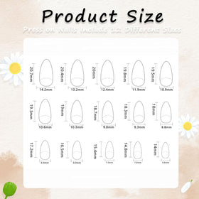 MAOTTIE Press On Nails Almond Blue various sizes display