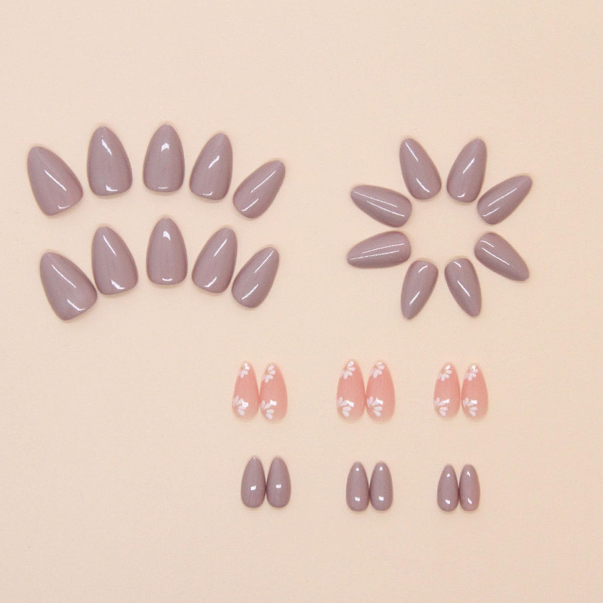 MAOTTIE Short Almond Press On Nails package with 24 pieces