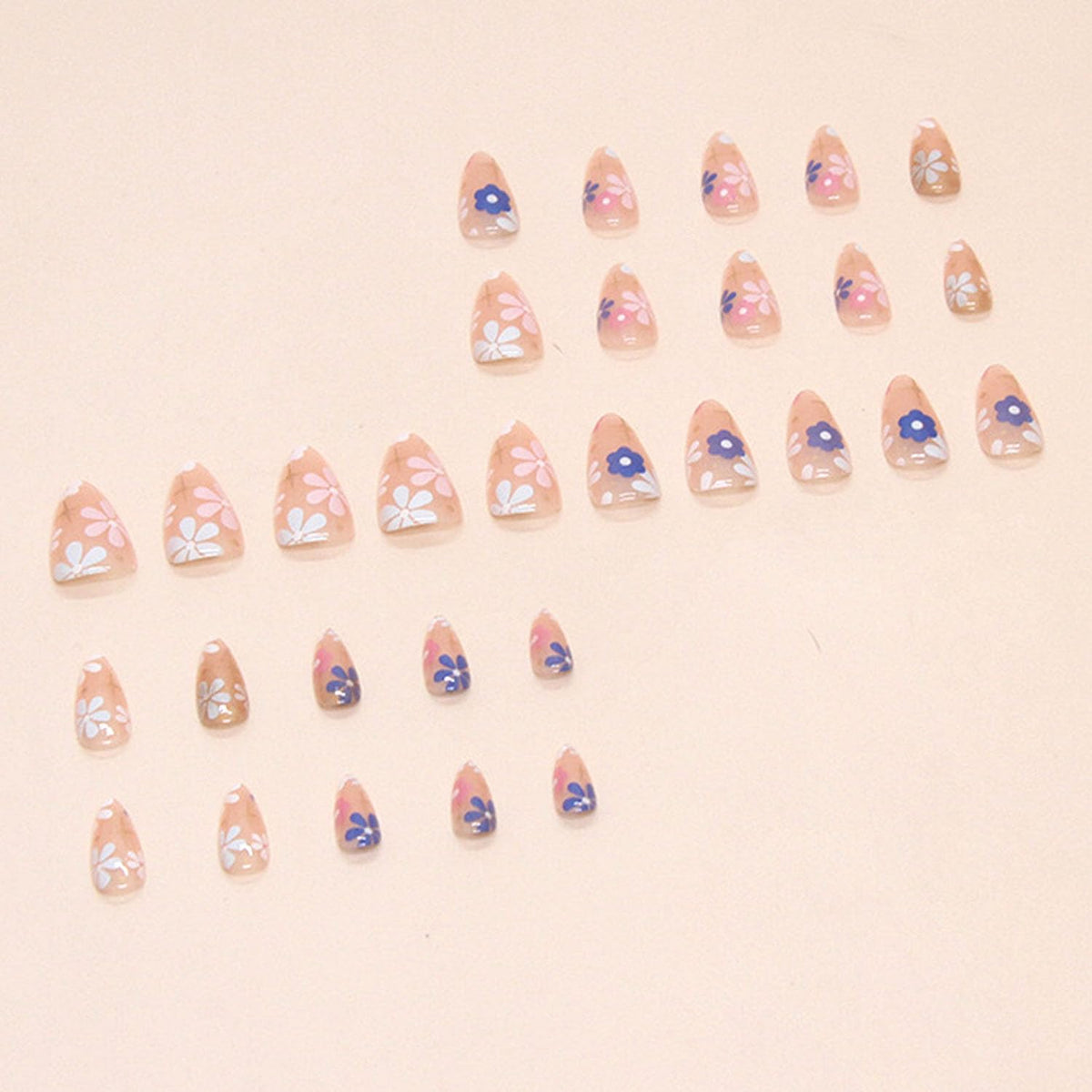 MAOTTIE short press on nails assorted sizes and mini nail file