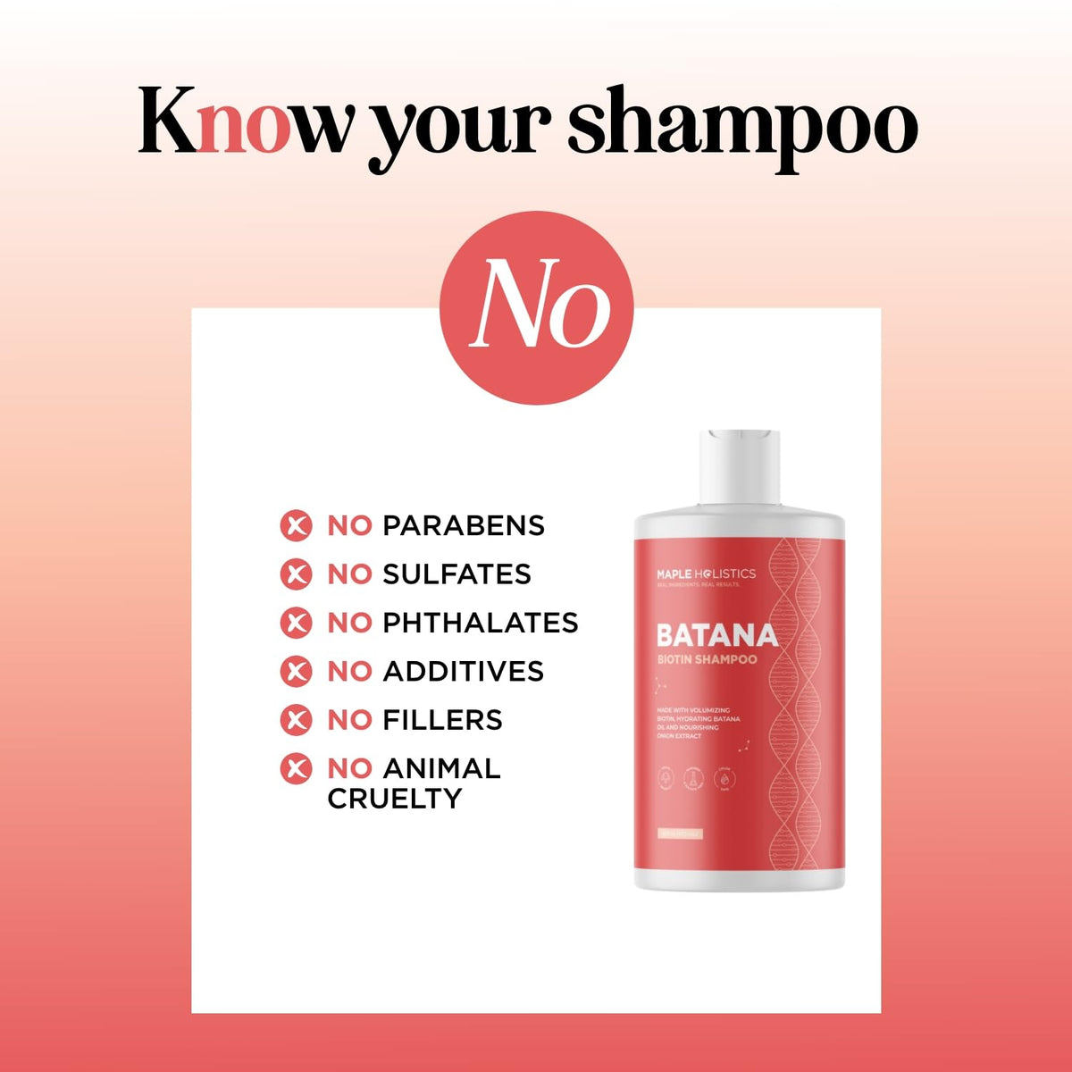 Maple Holistics Biotin & Batana Oil Shampoo side view