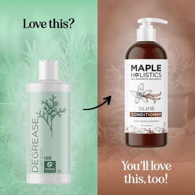 Maple Holistics Clarifying Shampoo on a wooden surface