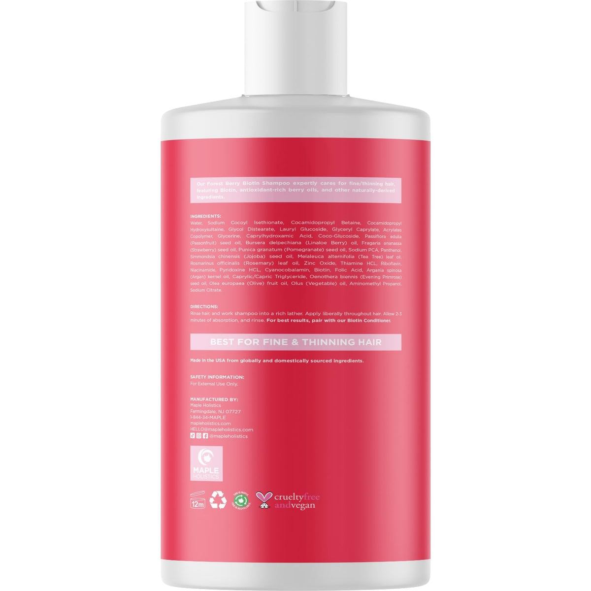 Maple Holistics Fruity Biotin Shampoo in lifestyle setting