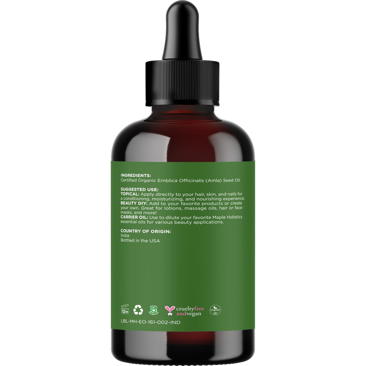 Maple Holistics Organic Amla Oil in bathroom setting