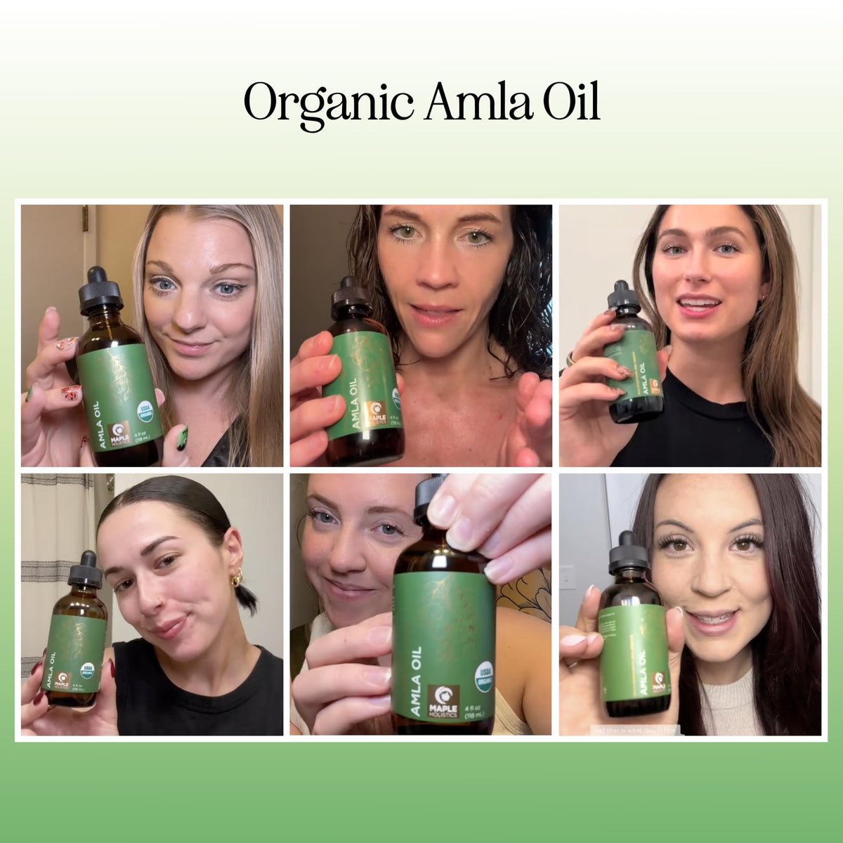 Maple Holistics Organic Amla Oil on wooden table