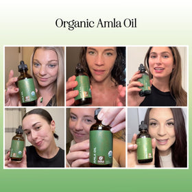 Maple Holistics Organic Amla Oil on wooden table