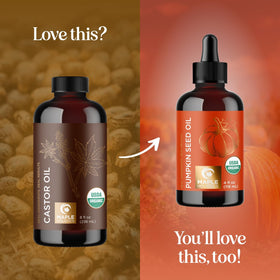 Maple Holistics Organic Castor Oil in a bathroom setting
