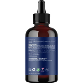 Maple Holistics Organic Tamanu Oil label close-up