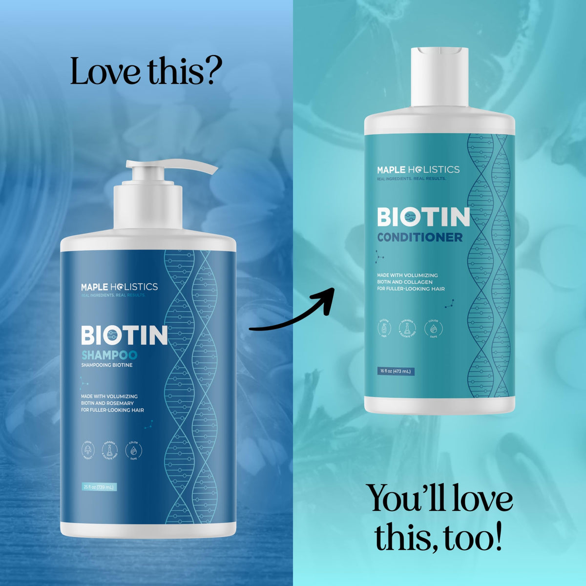 Maple Holistics Rosemary and Biotin Shampoo in shower setting