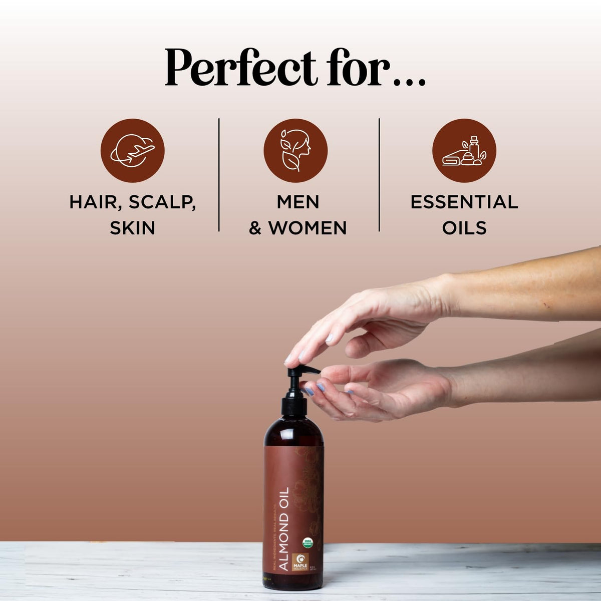 Maple Holistics Sweet Almond Oil 16oz back view