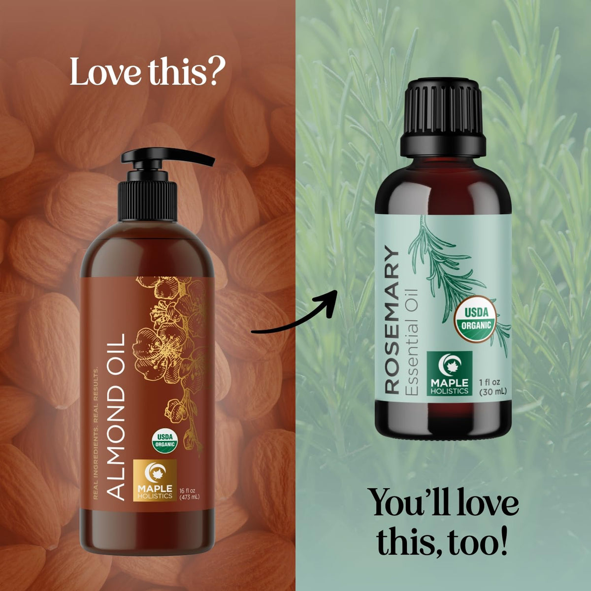 Maple Holistics Sweet Almond Oil 16oz lifestyle scene