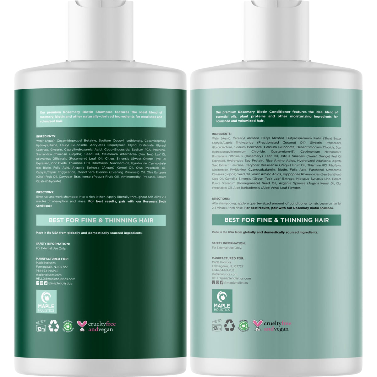 Maple Holistics Volumizing Biotin Conditioner application on hair