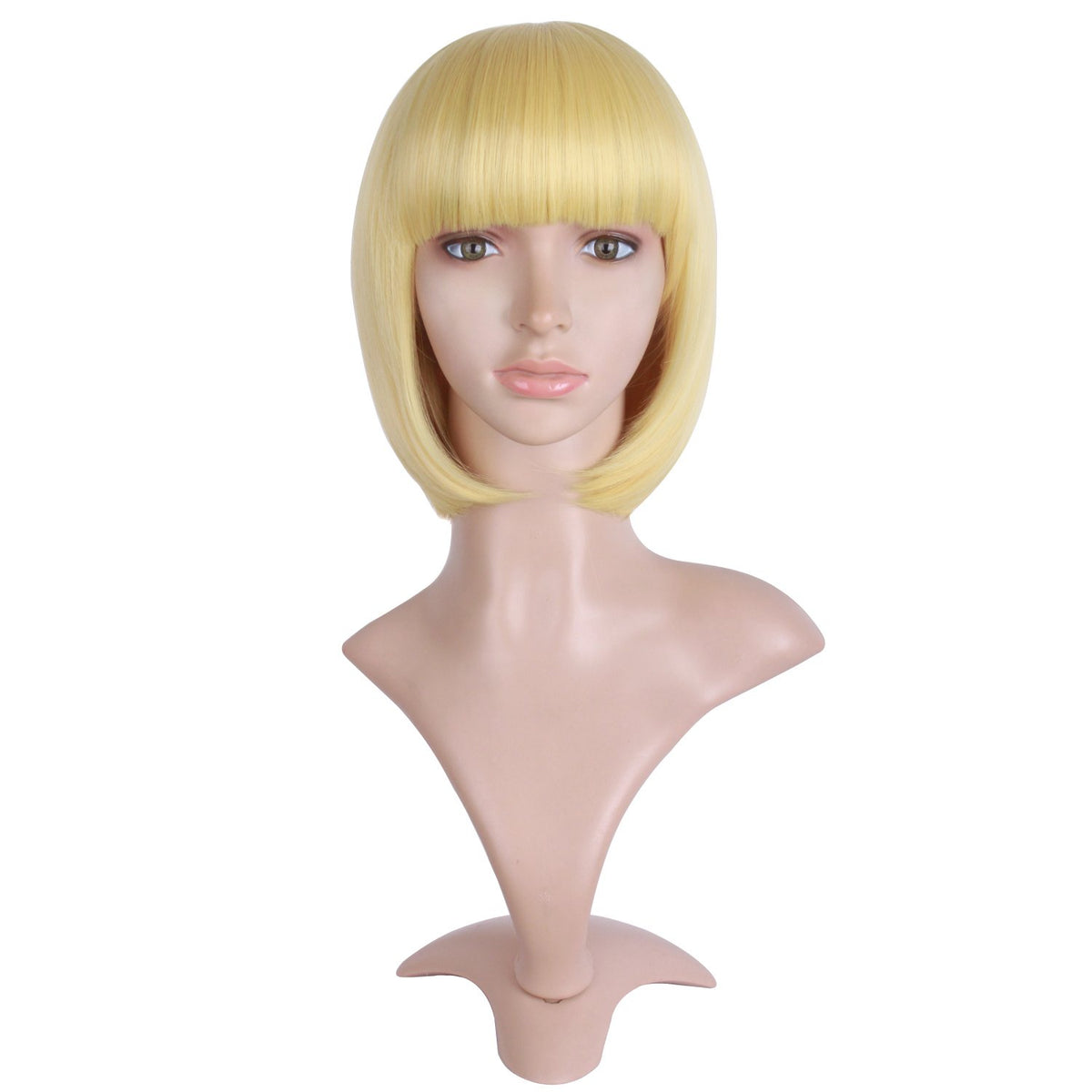 MapofBeauty 12 Inch Blonde Bob Wig front view
